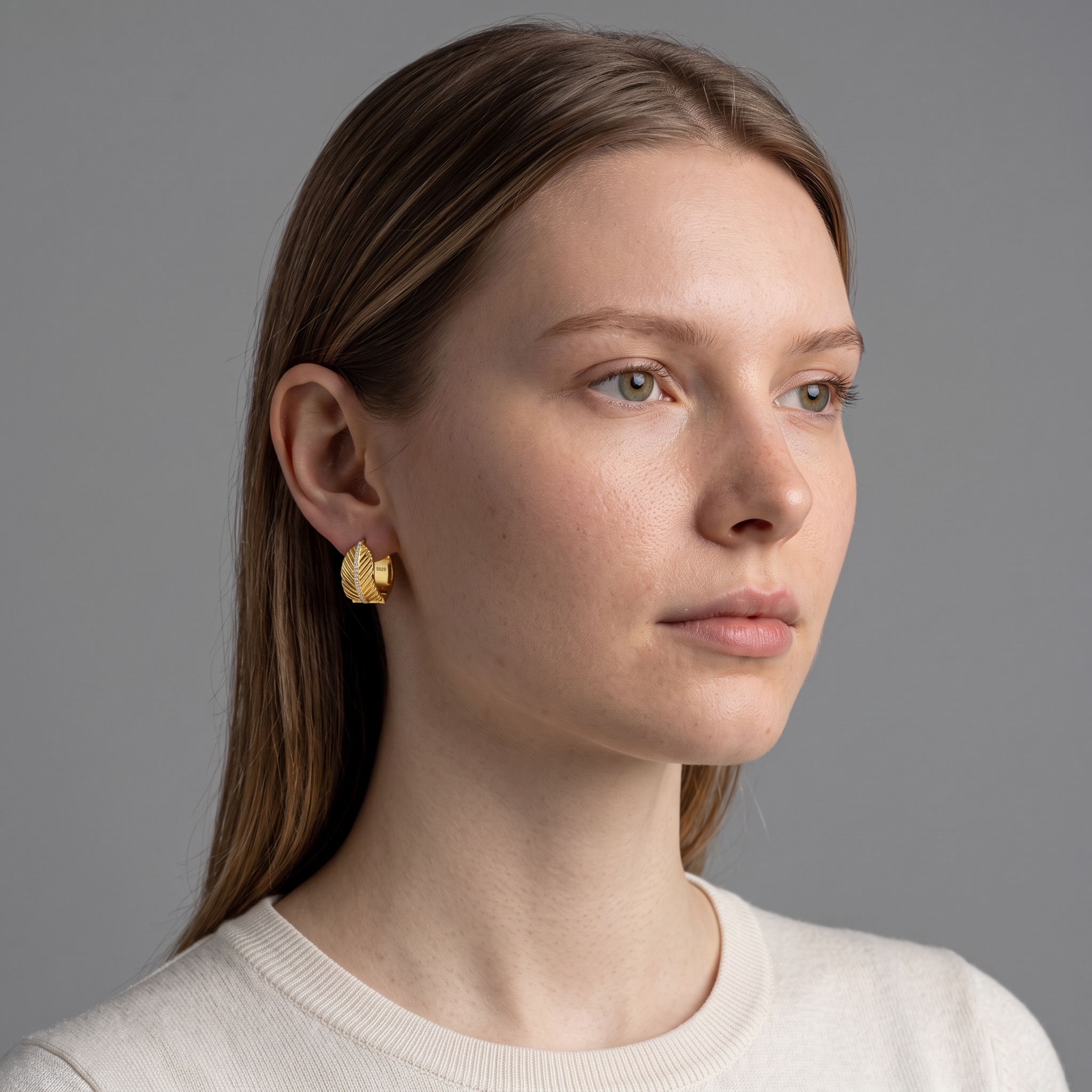 Plume Huggie Hoops