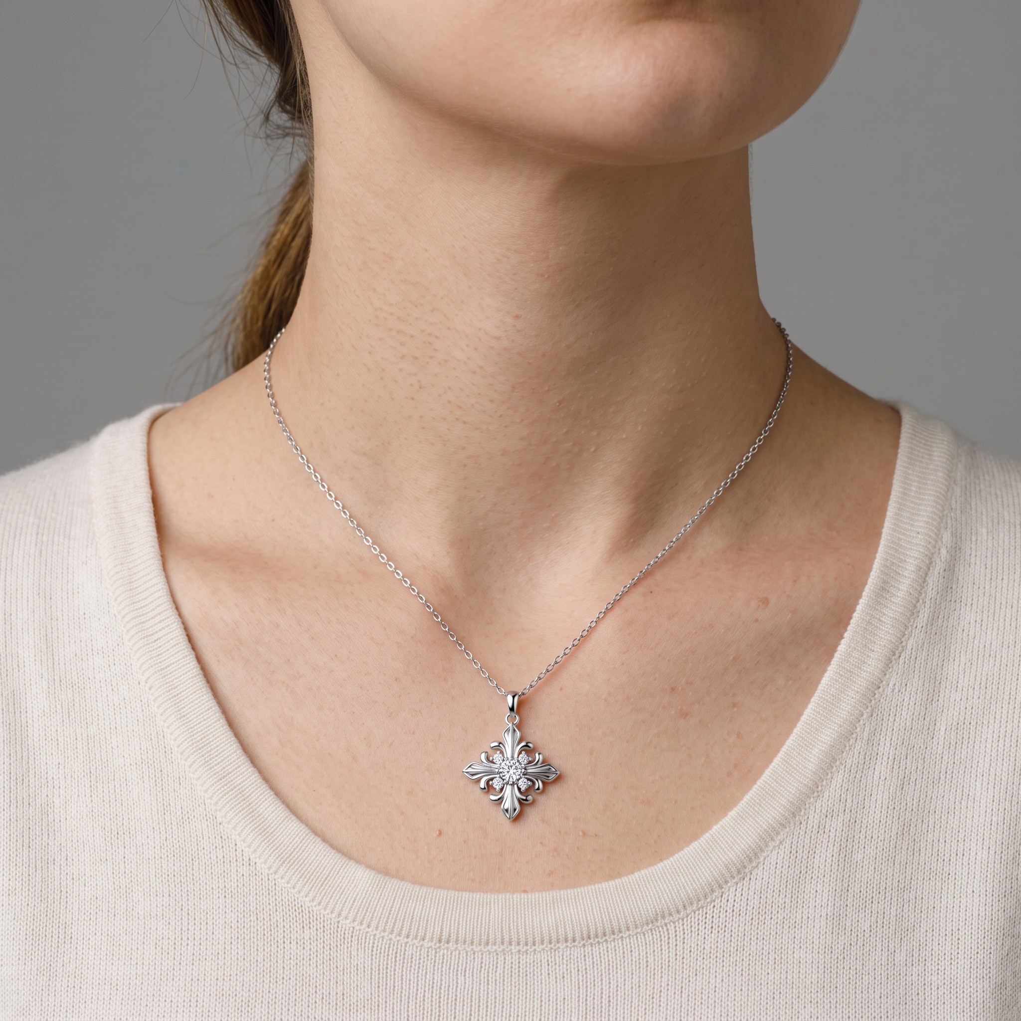 Lys Cross Necklace