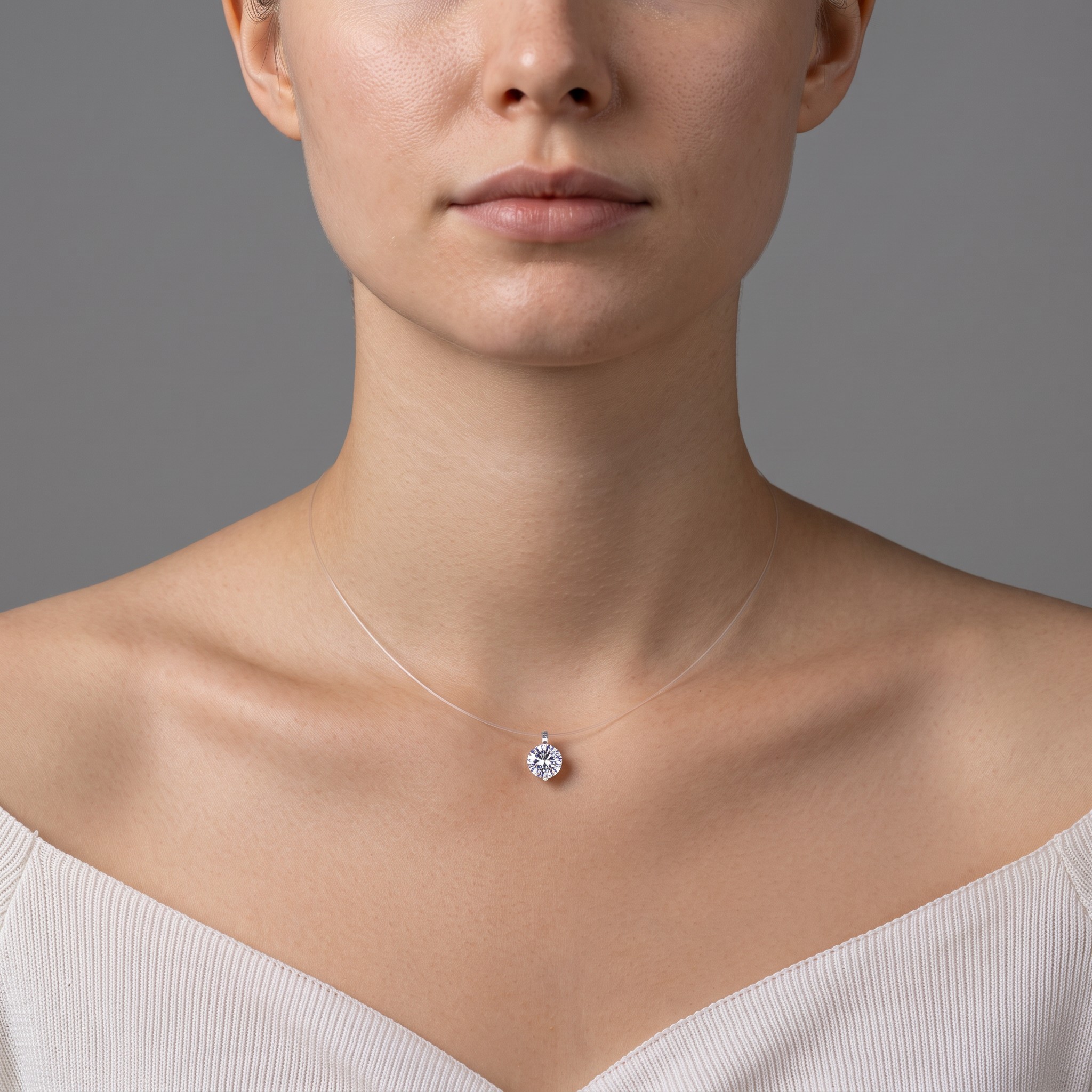 Invisible Solitaire Necklace